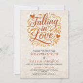 Falling in Love Modern Autumn Wedding  Einladung (Vorderseite)