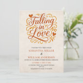 Falling in Love Modern Autumn Wedding  Einladung (Stehend Vorderseite)