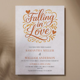 Falling in Love Modern Autumn Wedding  Einladung