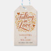 Falling in Love Modern Autumn Wedding  Geschenkanhänger (Vorderseite)