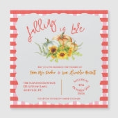 Falling in Love Pumpkins Sunflowers Fall Wedding Magnetkarte (Vorderseite)