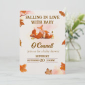 "Falling in Love with Baby" Baby shower invitation Einladung (Stehend Vorderseite)