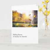 Falling Leaves a Beauty We Cherish Karte (Gelbe Blume)