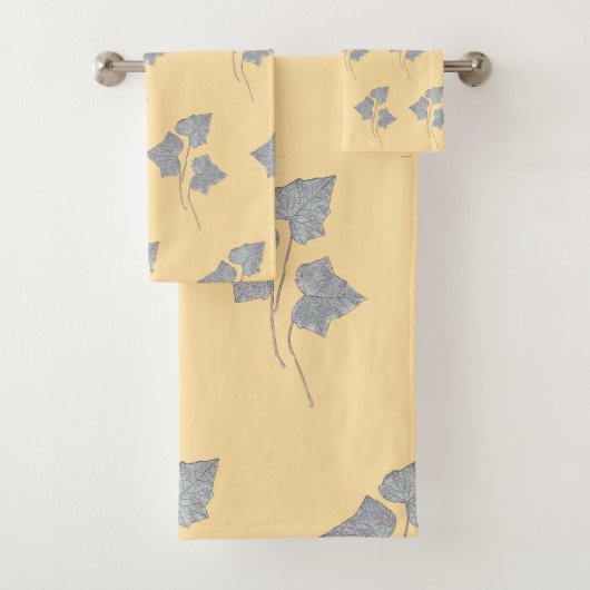 Falling Leaves Creme Badhandtuch Set (Insitu)