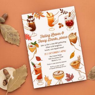 Falling Leaves & Fancy Drinks Bitte Fall Cocktail Einladung