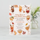 Falling Leaves & Fancy Drinks Please Fall Cocktail Einladung (Stehend Vorderseite)