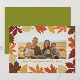 Falling Leaves Happy Thanksgiving Foto Feiertagskarte