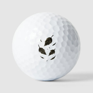 Falling Leaves – Minimalist Ink Nature on  Golfball