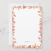 Falling Leaves Rahmen Foto Geburtsanzeige  Einladung (Rückseite)