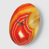 Falling Orange Agate Große Wanduhr (Winkel)