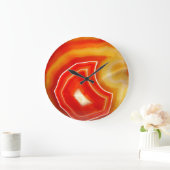 Falling Orange Agate Große Wanduhr (Zuhause)