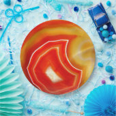Falling Orange Agate Pappteller (Party)
