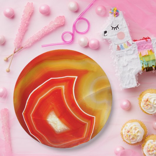 Falling Orange Agate Pappteller (Party)