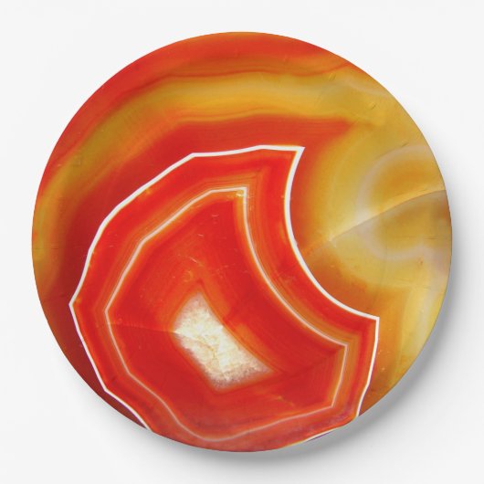 Falling Orange Agate Pappteller (Vorderseite)