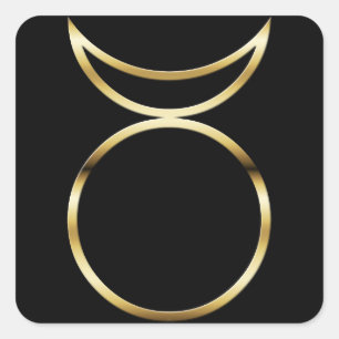 Falling Pagan Horned God Symbol Quadratischer Aufkleber