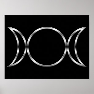 Falling Pagan Triple Goddess Symbol Poster