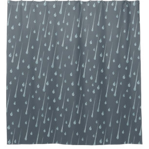 Falling Raindrops süße regnerische Tag dunkelgrau Duschvorhang