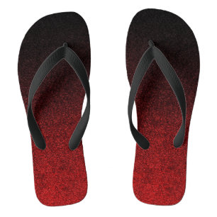 Falling Red & Black Glitzer Gradient Badesandalen