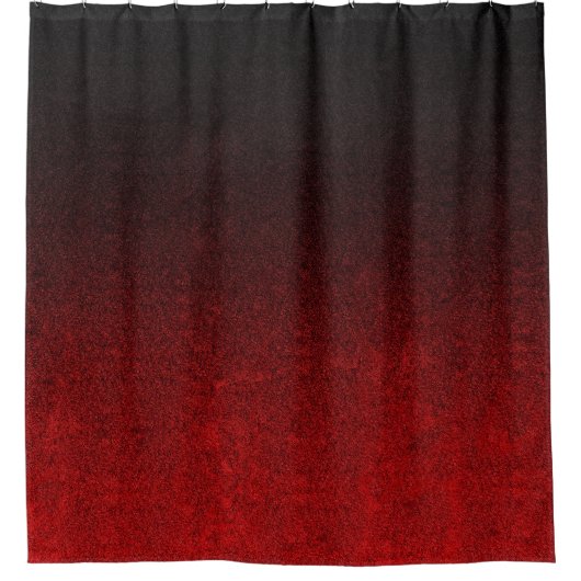 Falling Red & Black Glitzer Gradient Duschvorhang (Vorderseite)