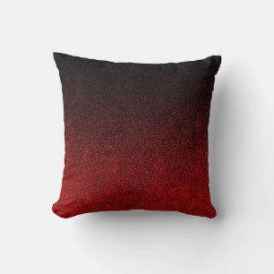 Falling Red & Black Glitzer Gradient Kissen