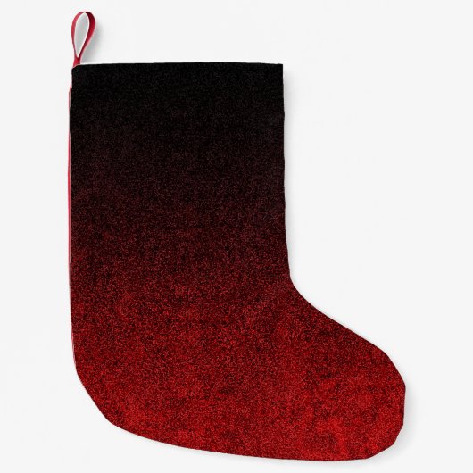 Falling Red & Black Glitzer Gradient Kleiner Weihnachtsstrumpf (Vorderseite)