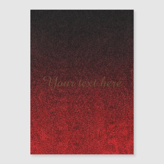 Falling Red & Black Glitzer Gradient Magnetkarte (Vorderseite)