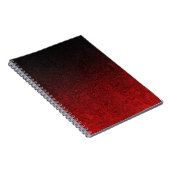 Falling Red & Black Glitzer Gradient Notizblock (Rechte Seite)