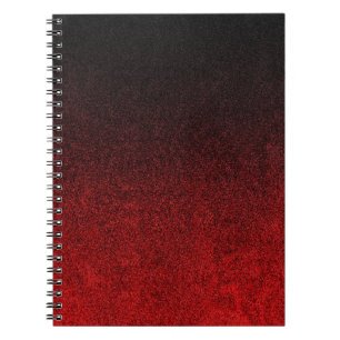 Falling Red & Black Glitzer Gradient Notizblock
