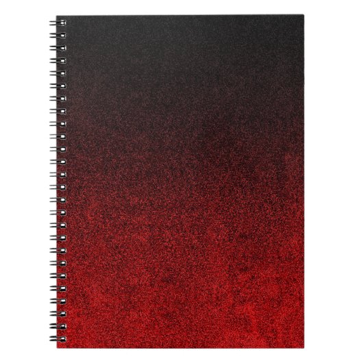 Falling Red & Black Glitzer Gradient Notizblock (Vorderseite)
