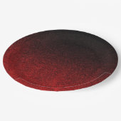 Falling Red & Black Glitzer Gradient Pappteller (Schrägansicht)