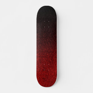 Falling Red & Black Glitzer Gradient Skateboard