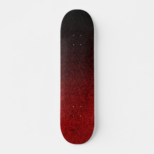 Falling Red & Black Glitzer Gradient Skateboard (Vorne)