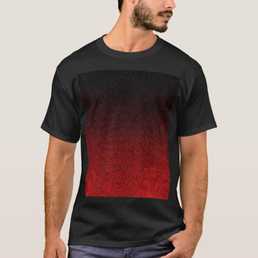 Falling Red & Black Glitzer Gradient T-Shirt (Vorderseite)