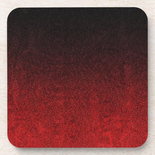 Falling Red & Black Glitzer Gradient Untersetzer (Vorderseite)
