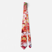 Falling Red Floral Burst Krawatte (Vorderseite)