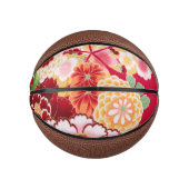 Falling Red Floral Burst Mini Basketball (Vorderseite)