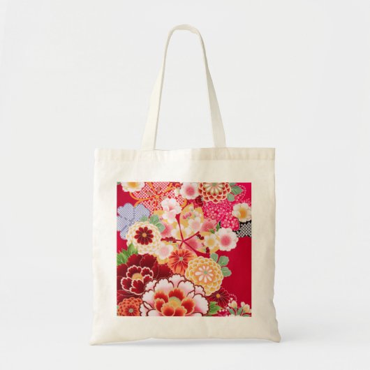 Falling Red Floral Burst Tragetasche (Vorne)