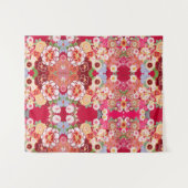 Falling Red Floral Burst Wandteppich (Vorderseite (Horizontal))