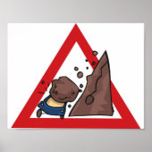Falling Rocks Road Sign Poster (Vorne)