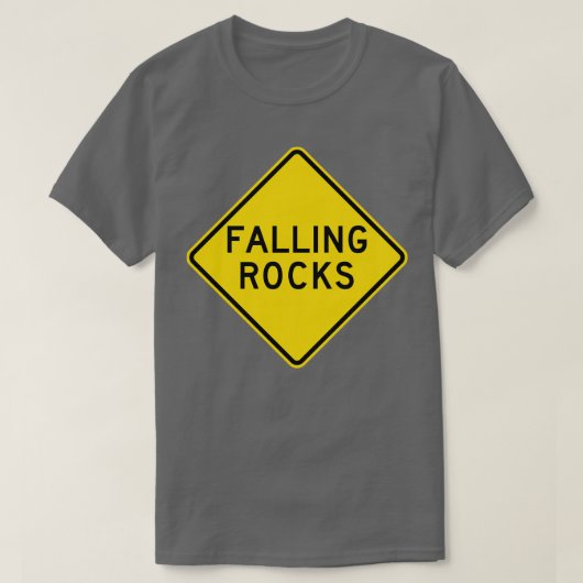 Falling Rocks Sign T-Shirt (Design vorne)