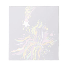 Falling star Fantasy garden Floral art. Notepad Notizblock