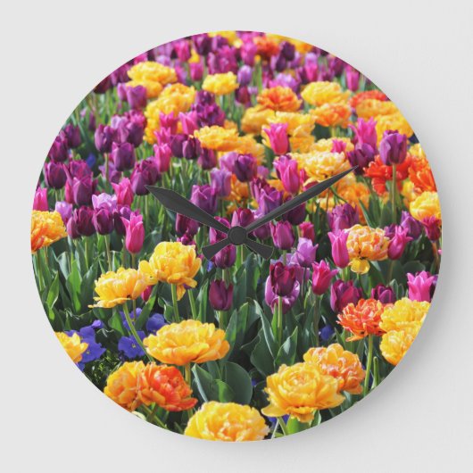 Falling Sunset Floral River Große Wanduhr (Vorderseite)