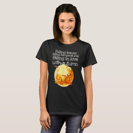 Falling temperatures with warm Autumn Drink for Fa T-Shirt (Vorne ganz)