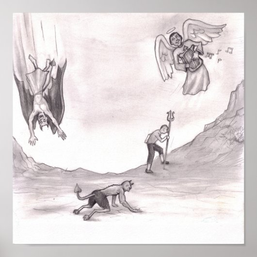 Falling und kriechende Engel der Teufel, Mann, der Poster (Vorne)