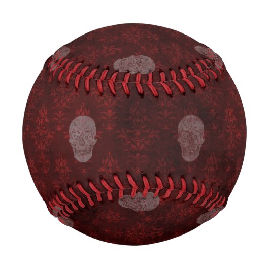Falling Viktorianisch Skulls Red Baseball (Vorderseite)