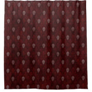 Falling Viktorianisch Skulls Red Duschvorhang
