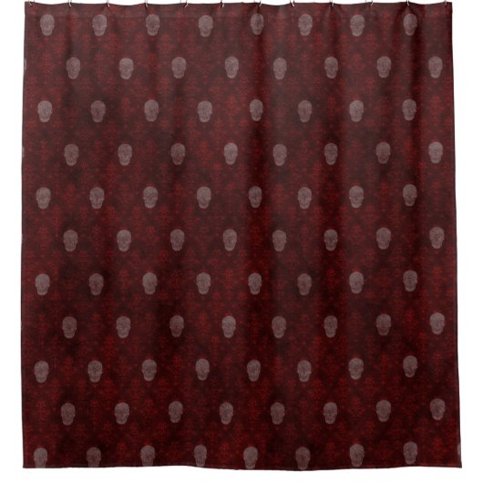 Falling Viktorianisch Skulls Red Duschvorhang (Vorderseite)