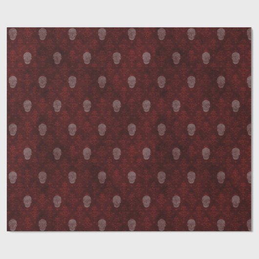 Falling Viktorianisch Skulls Red Geschenkpapier (Flach)