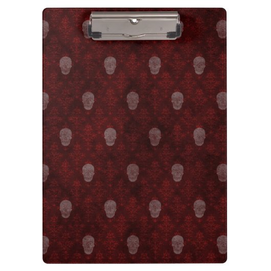 Falling Viktorianisch Skulls Red Klemmbrett (Vorderseite)