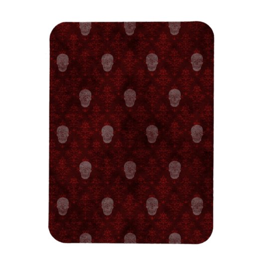 Falling Viktorianisch Skulls Red Magnet (Vertikal)
